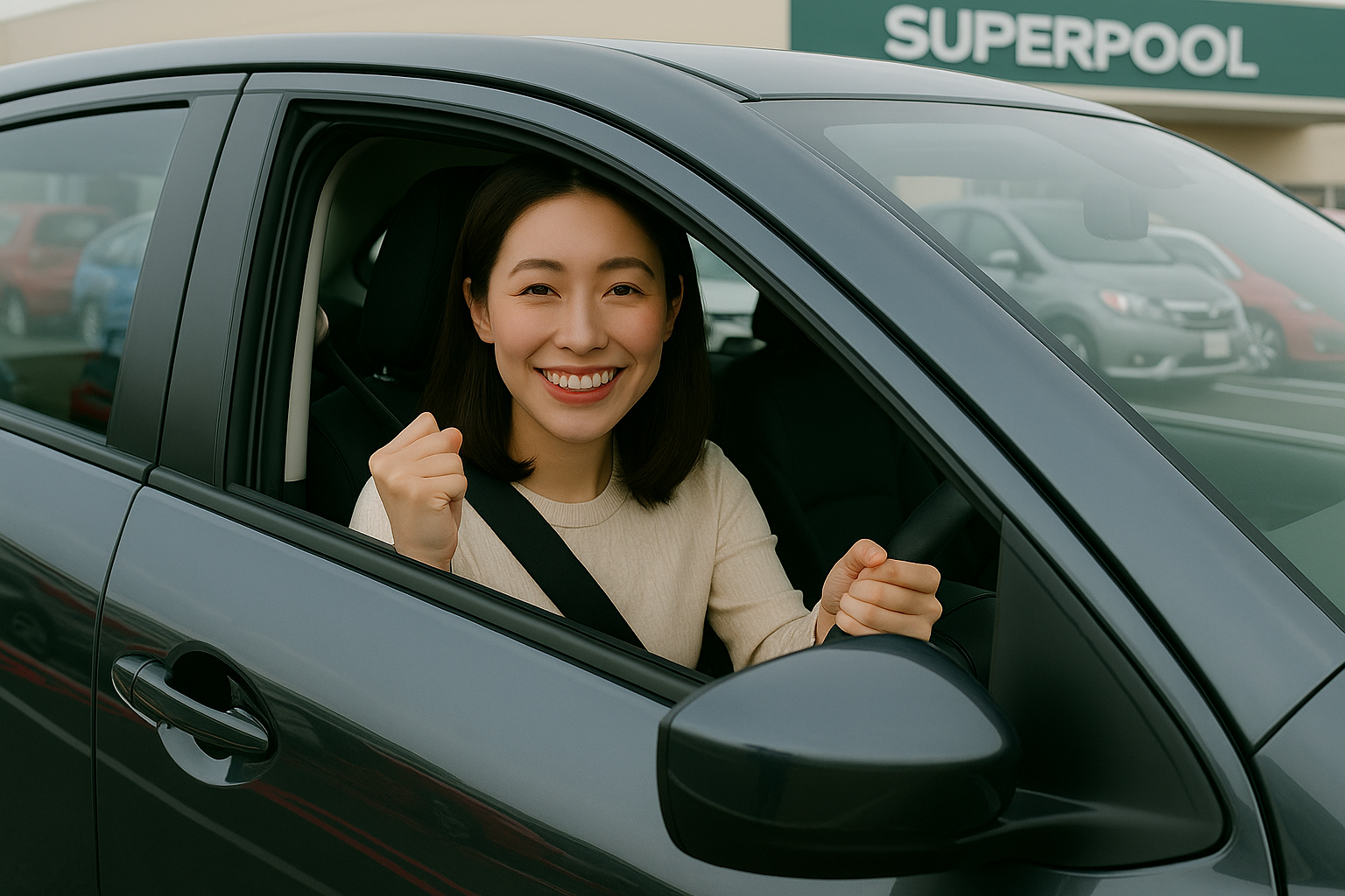 感覚に頼らない確実な駐車技術を