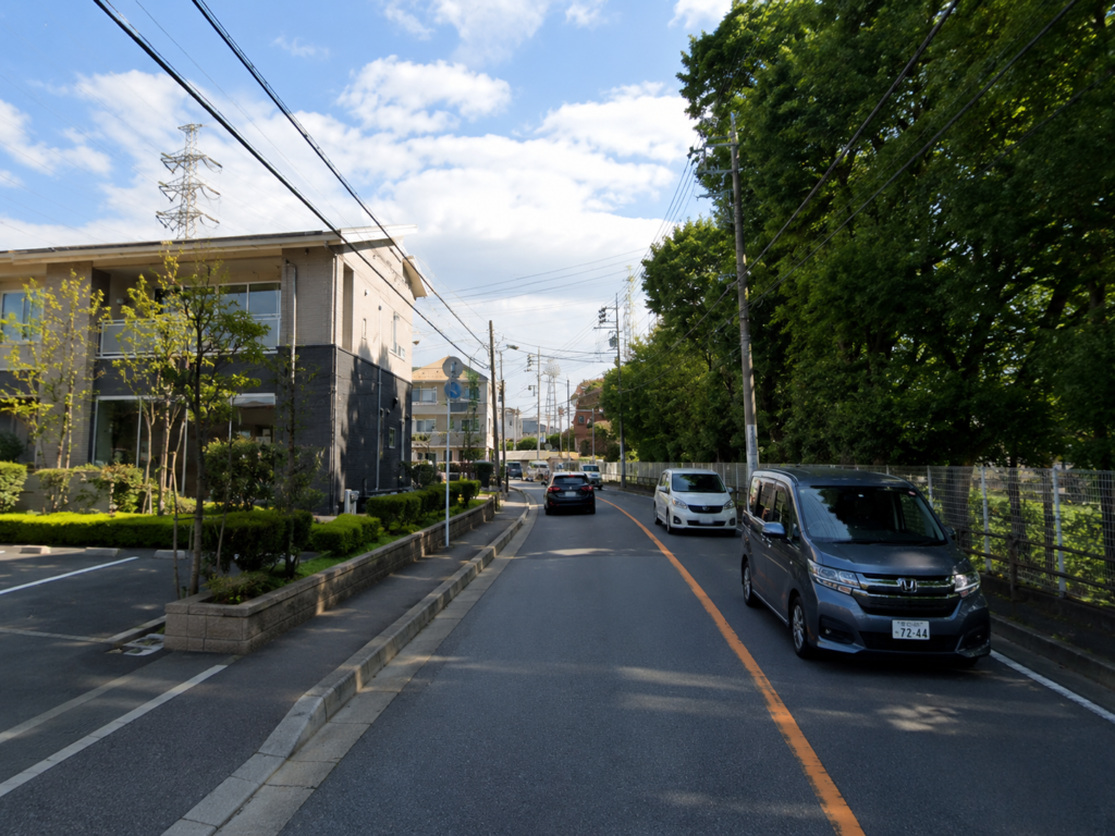 船橋市運動公園周辺のカーブで速度と目線を確認する練習