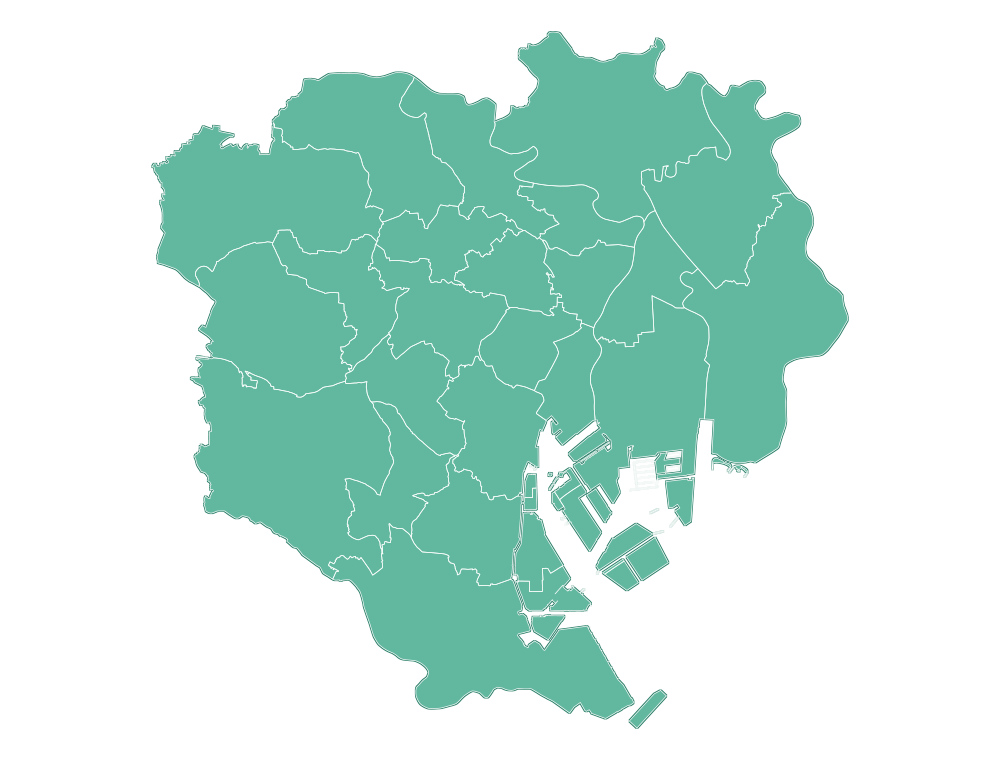 東京23区全域の出張対応エリア図