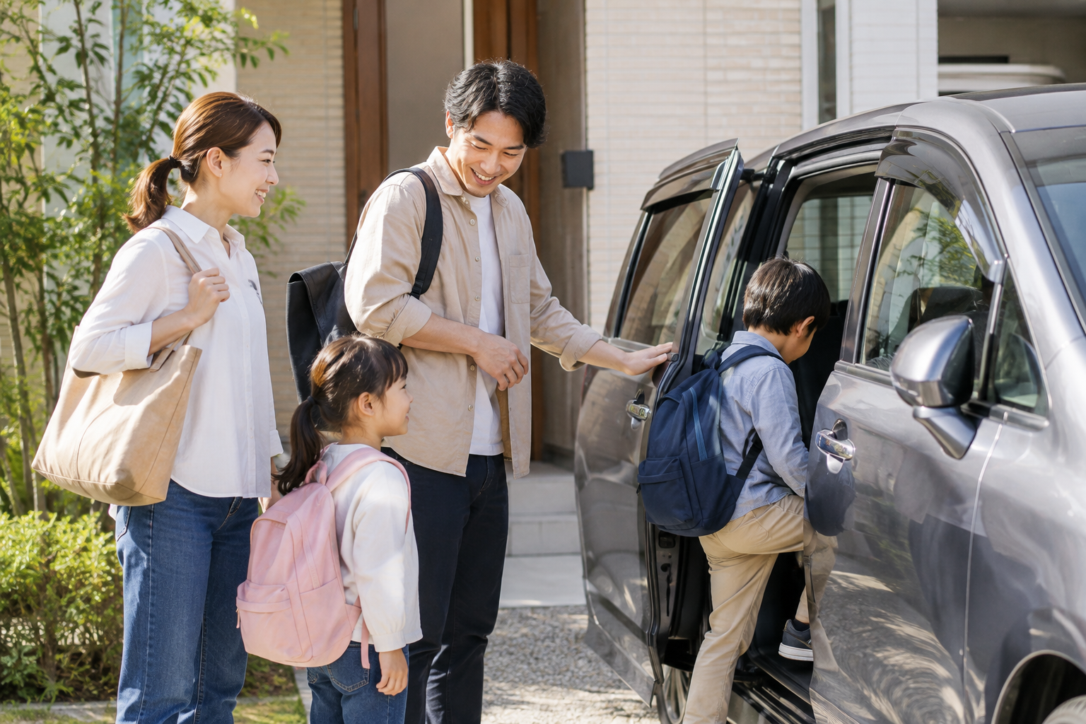 葛西・西葛西で家族を車に乗せて出かけるペーパードライバーのイメージ