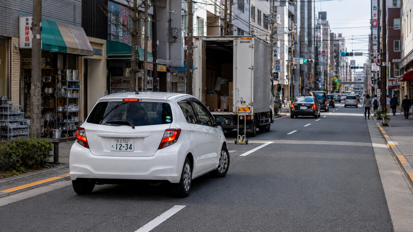 合羽橋・秋葉原方面の実践ルートを走る様子