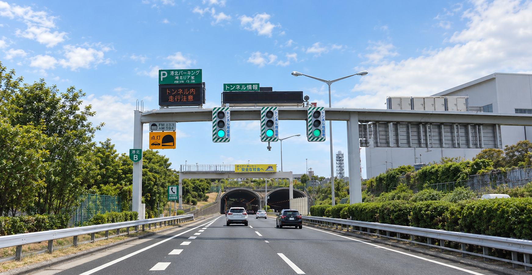 分岐の手前で進む車線と案内を早めに確認するイメージ
