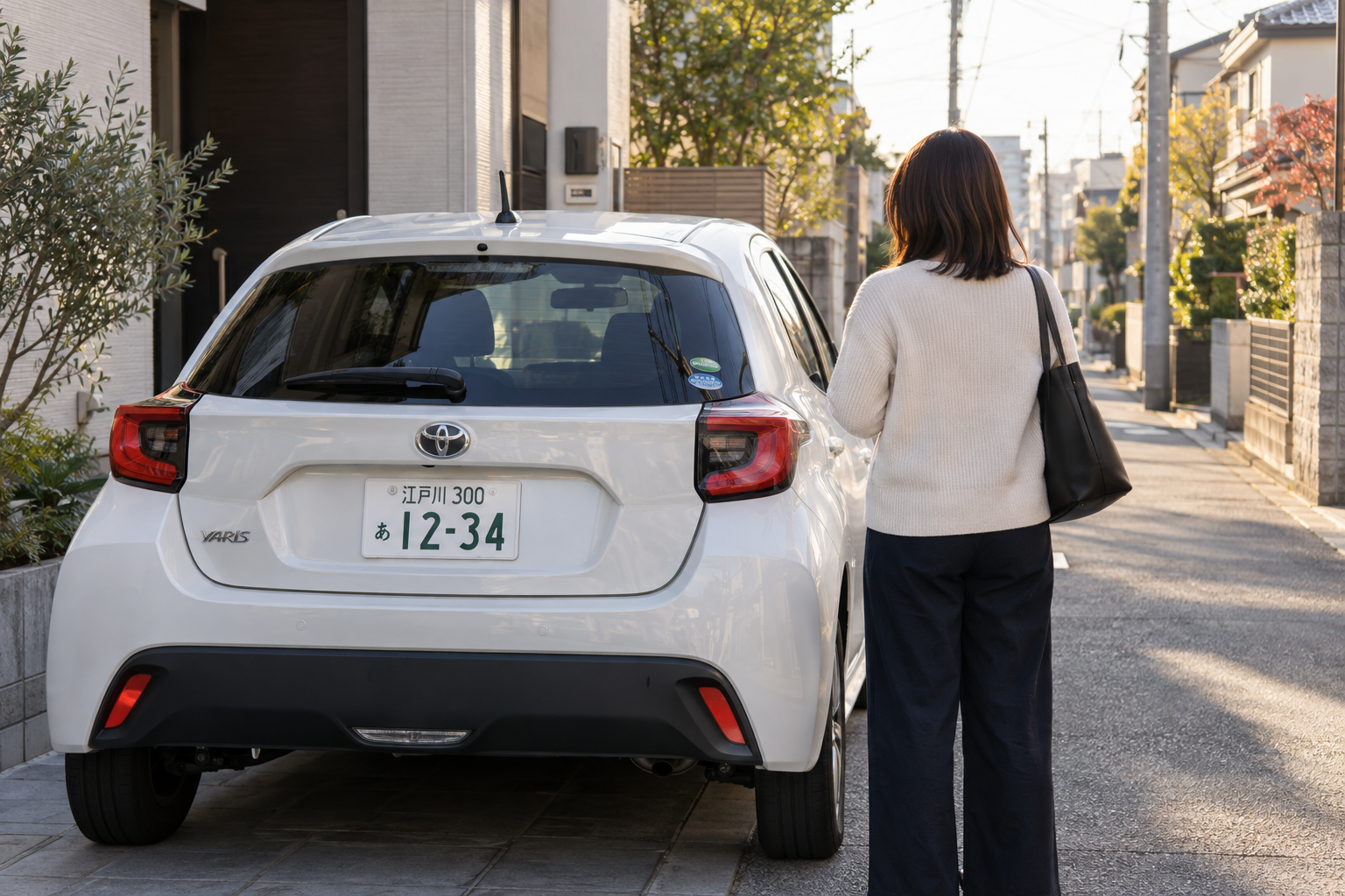 木更津への往復講習を終え、江戸川ナンバーの車で葛西に戻った場面