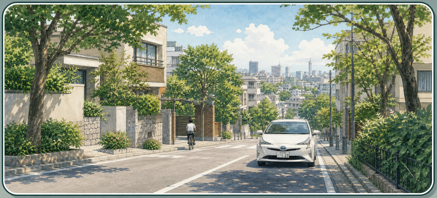 目黒区の道路と街並み